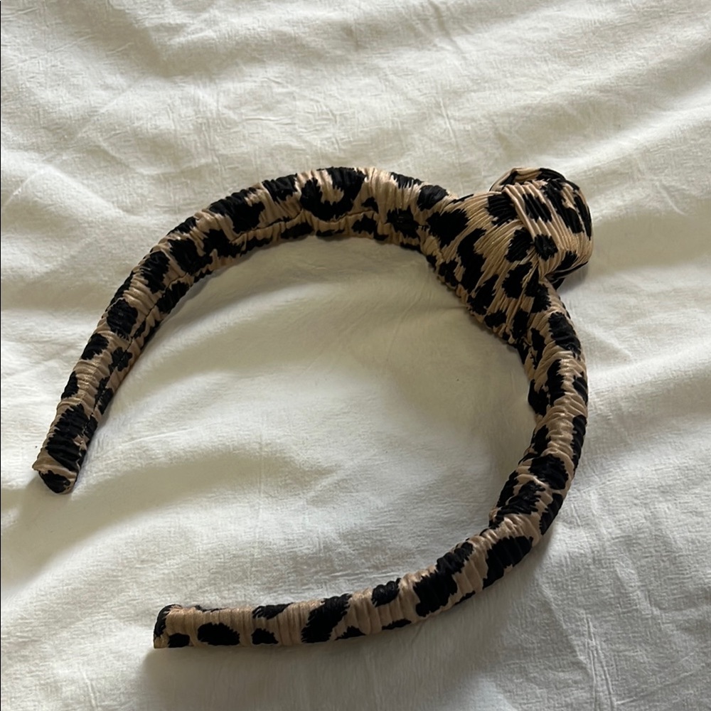Loeffler Randall Knot Animal Print Headband - Picture 3 of 5